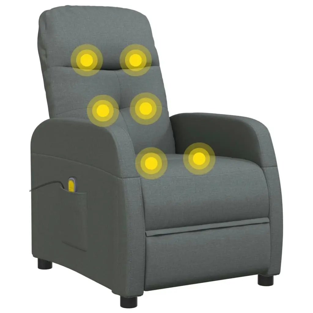 Massage Chair Dark Grey Fabric 289827