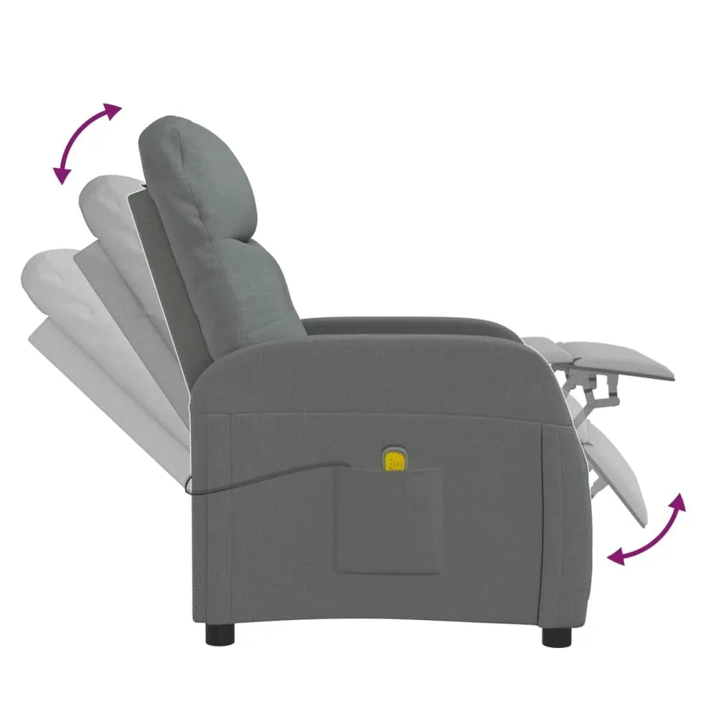 Massage Chair Dark Grey Fabric 289827