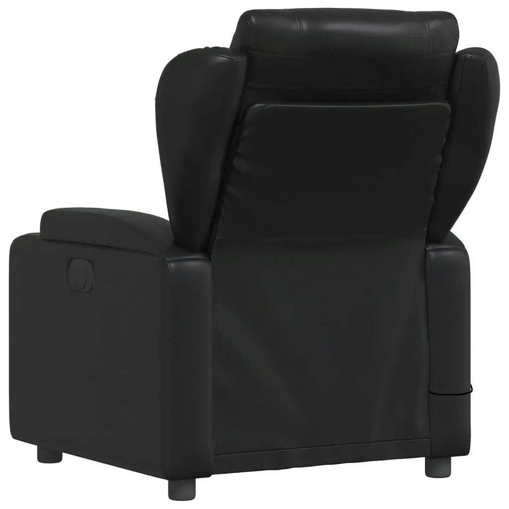 Massage Recliner Chair Black Faux Leather 372434