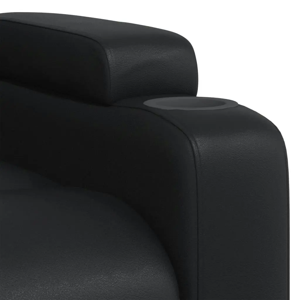 Massage Recliner Chair Black Faux Leather 372434