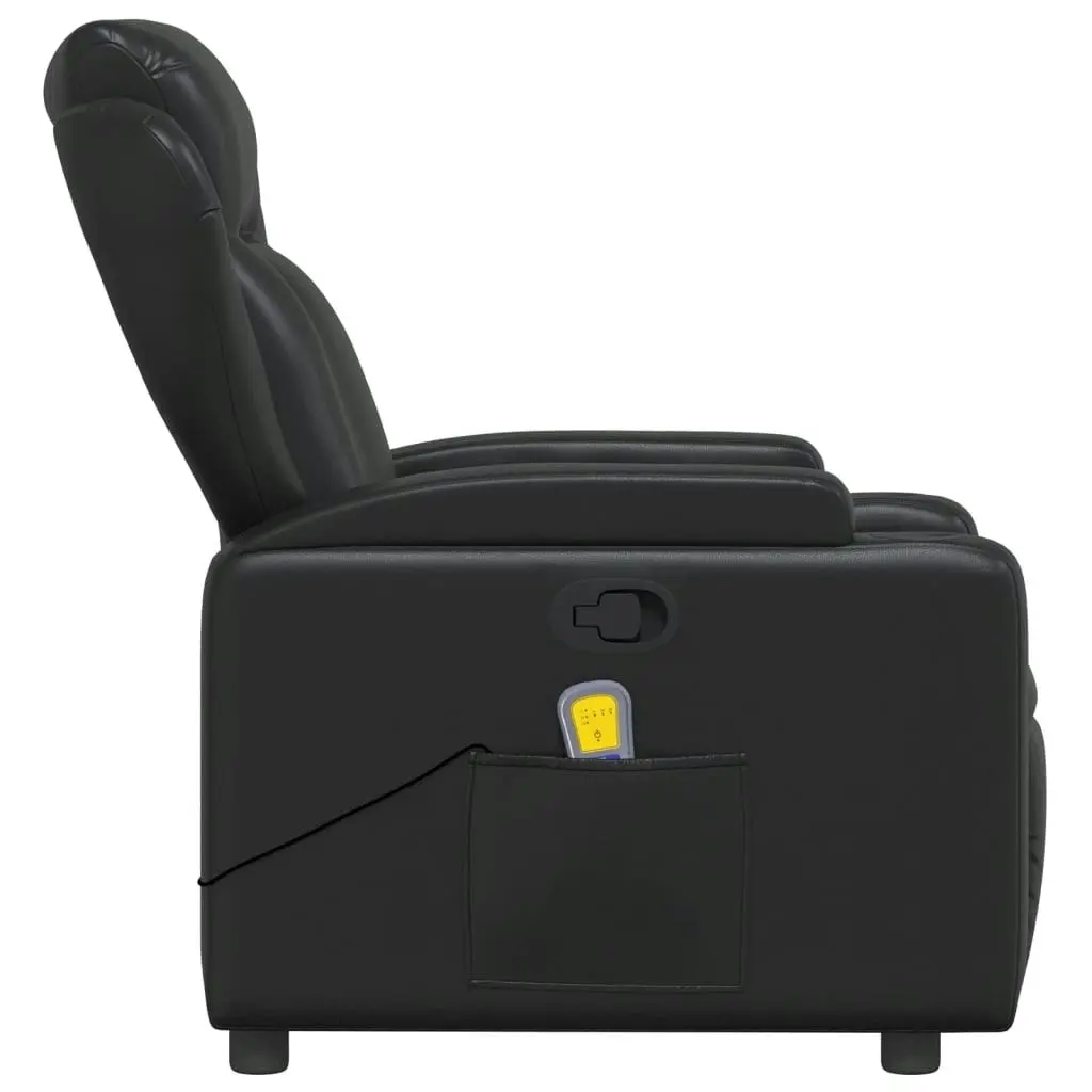 Massage Recliner Chair Black Faux Leather 372434