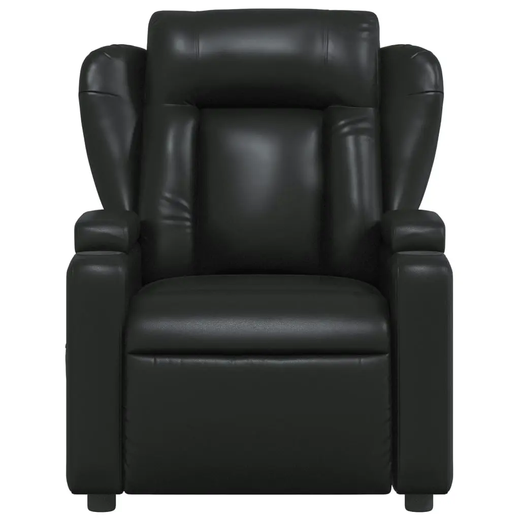 Massage Recliner Chair Black Faux Leather 372434