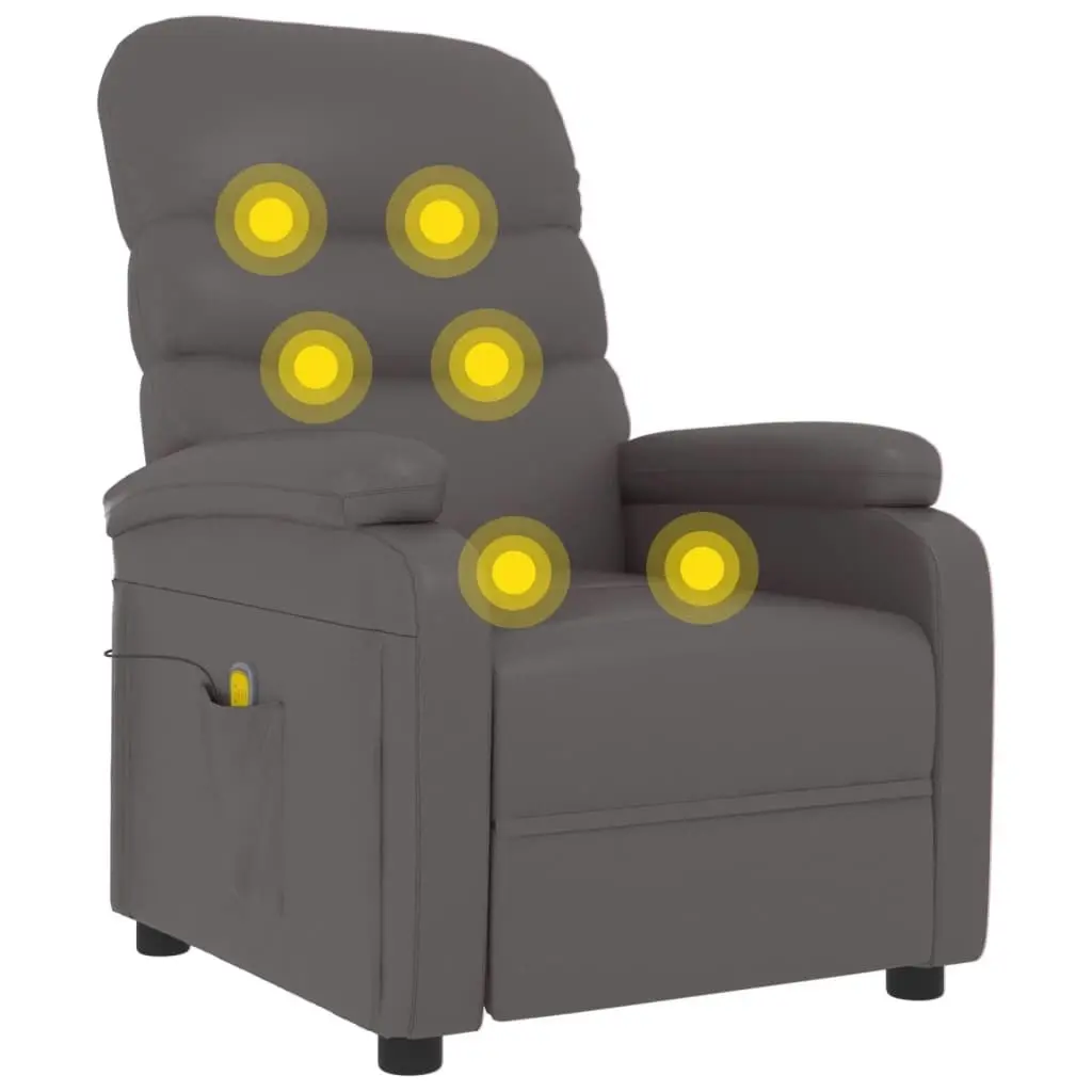 Massage Chair Grey Faux Leather 289692