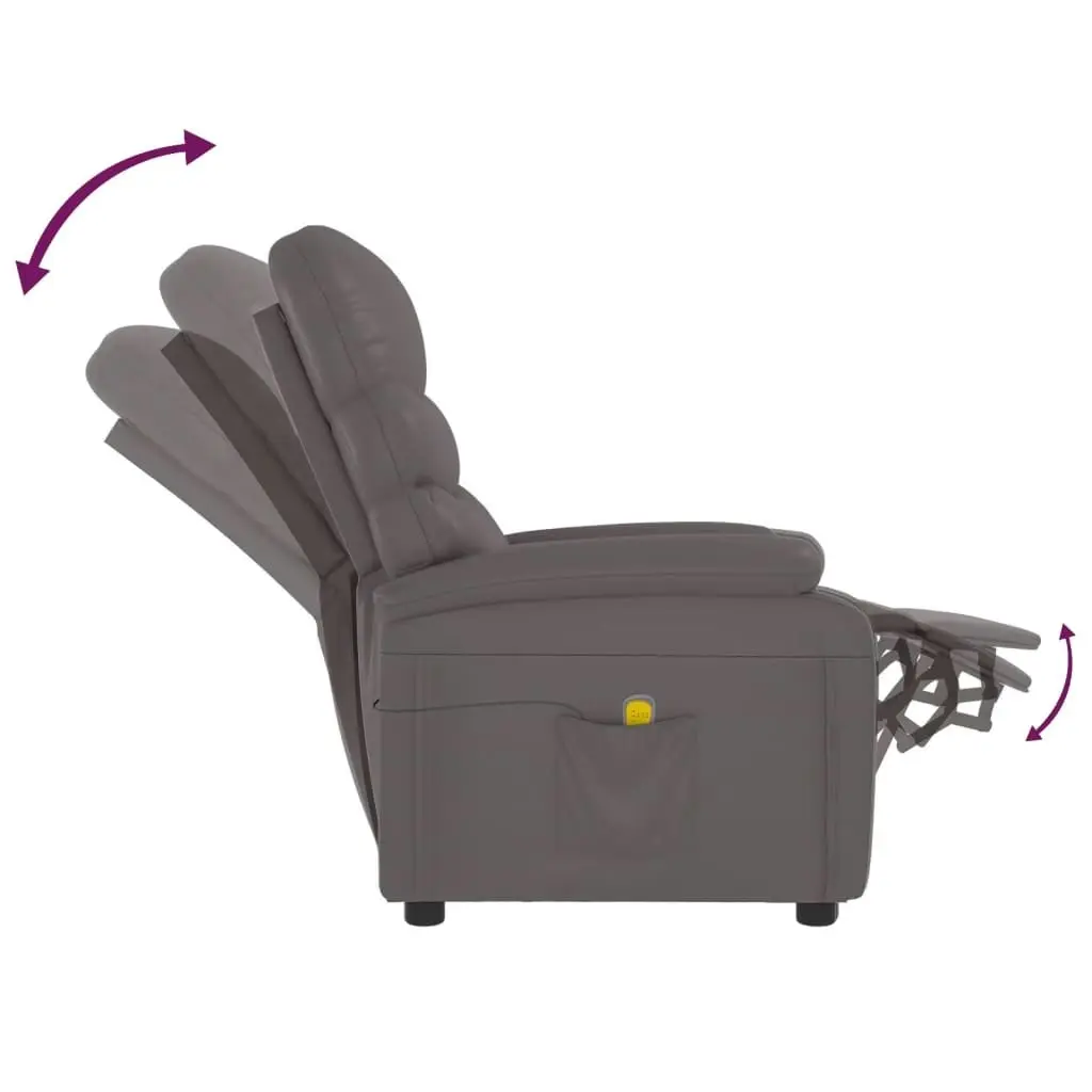 Massage Chair Grey Faux Leather 289692