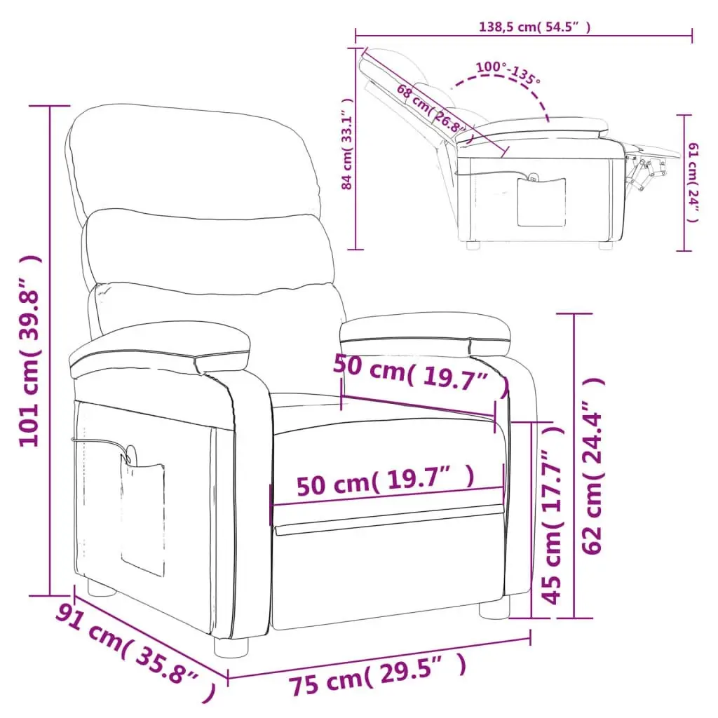 Massage Chair Grey Faux Leather 289692