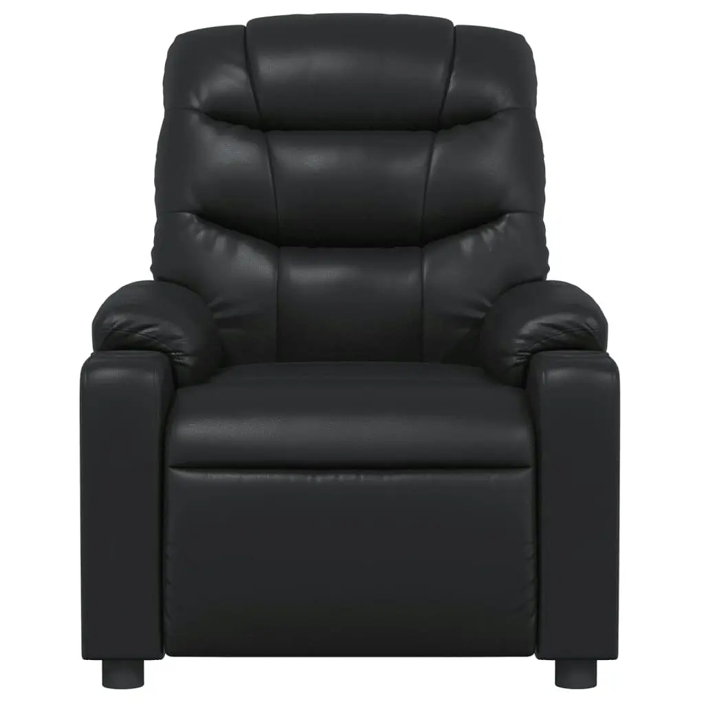 Massage Recliner Chair Black Faux Leather 374140