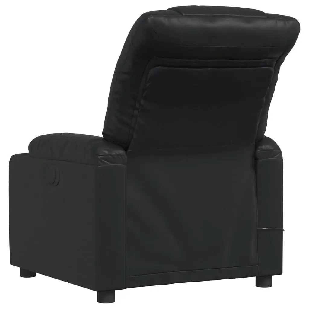 Massage Recliner Chair Black Faux Leather 374140