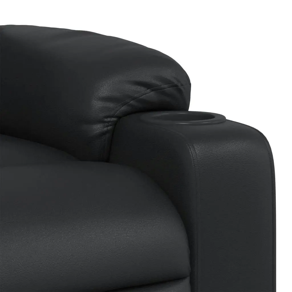 Massage Recliner Chair Black Faux Leather 374140