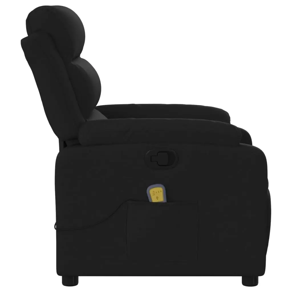 Massage Recliner Chair Black Fabric 3205725