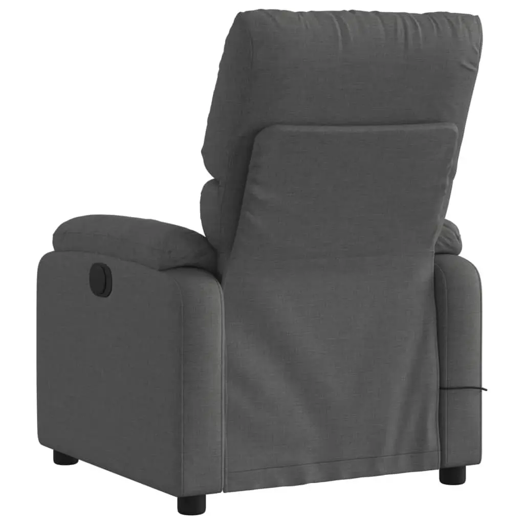 Massage Recliner Chair Dark Grey Fabric 3205685