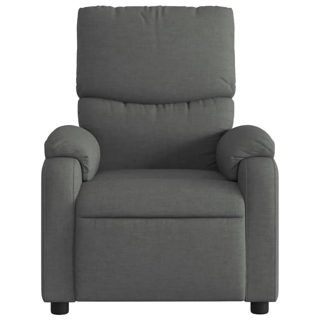 Massage Recliner Chair Dark Grey Fabric 3205685