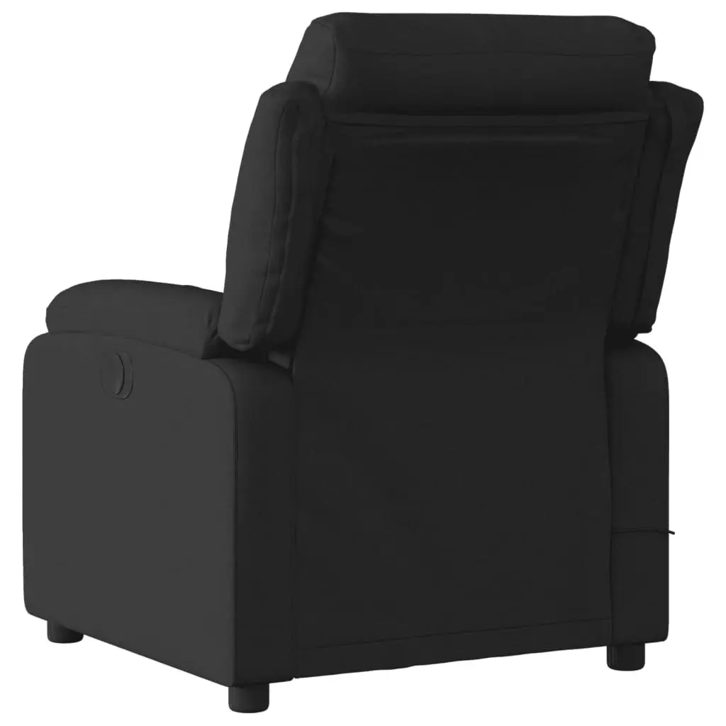 Massage Recliner Chair Black Fabric 373476