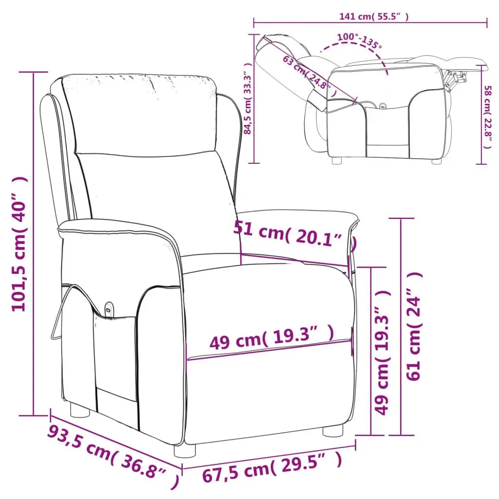 Massage Chair Dark Grey Fabric 289787