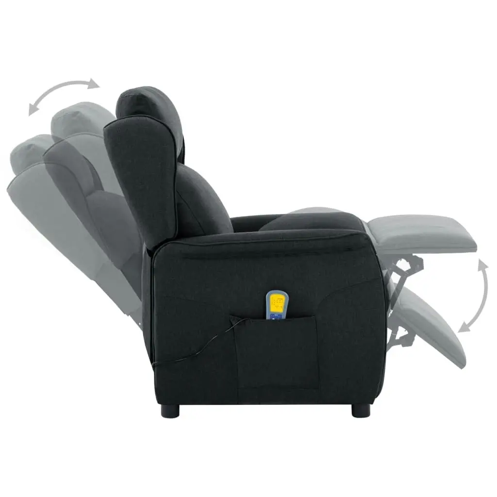 Massage Chair Dark Grey Fabric 289787