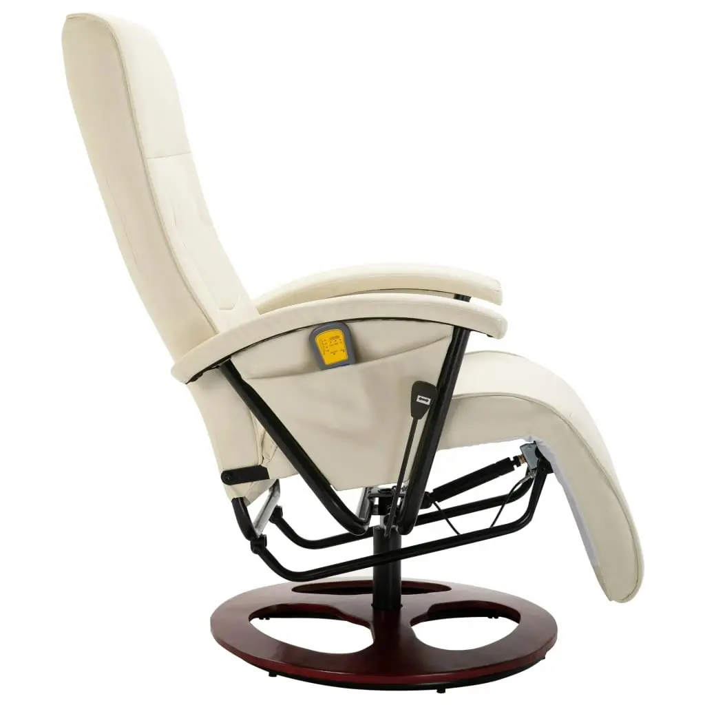 Massage Chair Cream White Faux Leather 60312