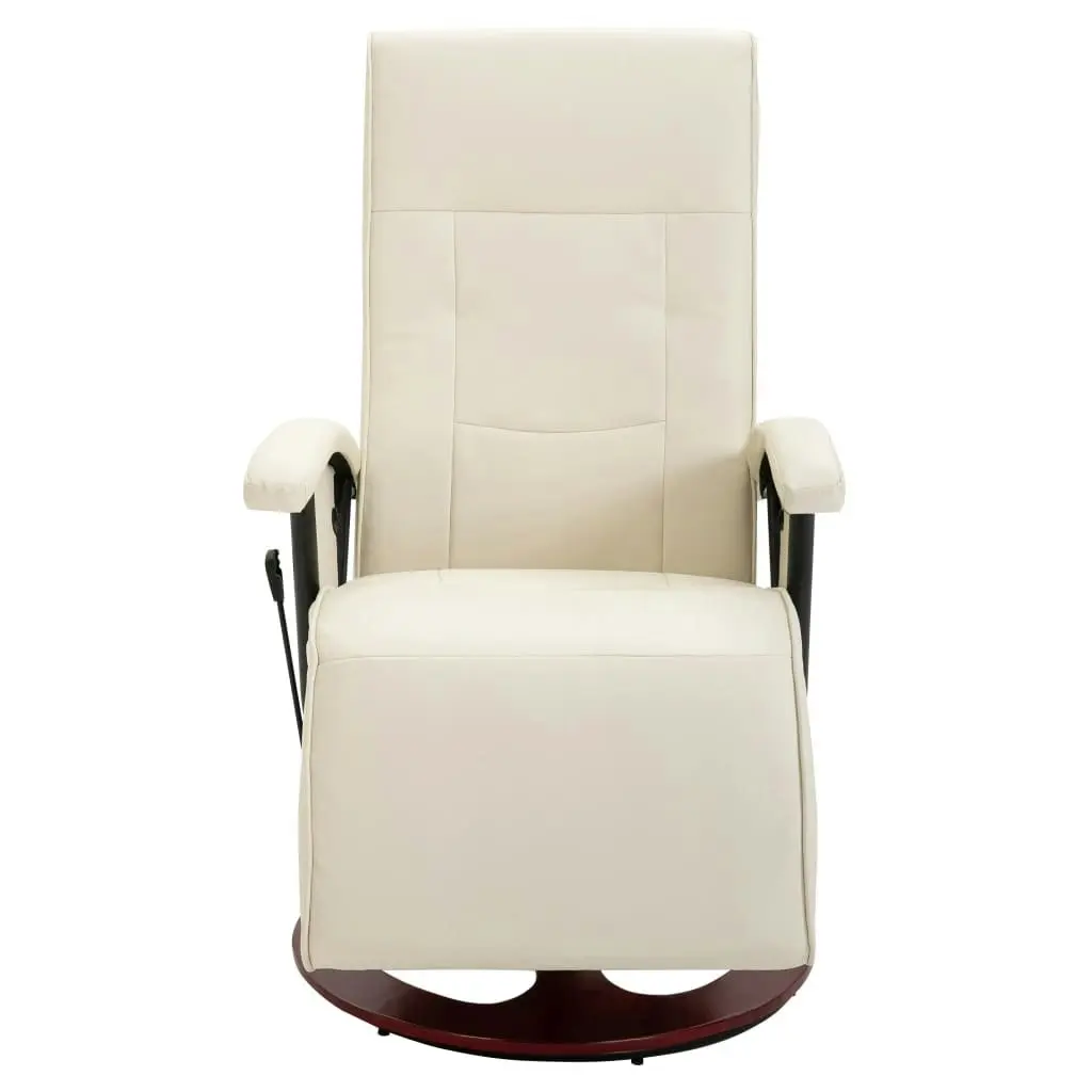 Massage Chair Cream White Faux Leather 60312