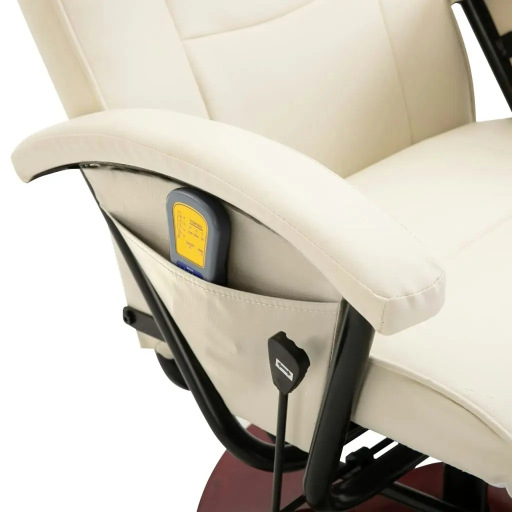 Massage Chair Cream White Faux Leather 60312