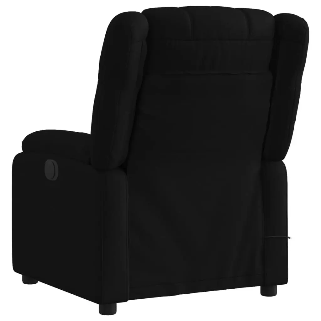 Massage Recliner Chair Black Fabric 373550