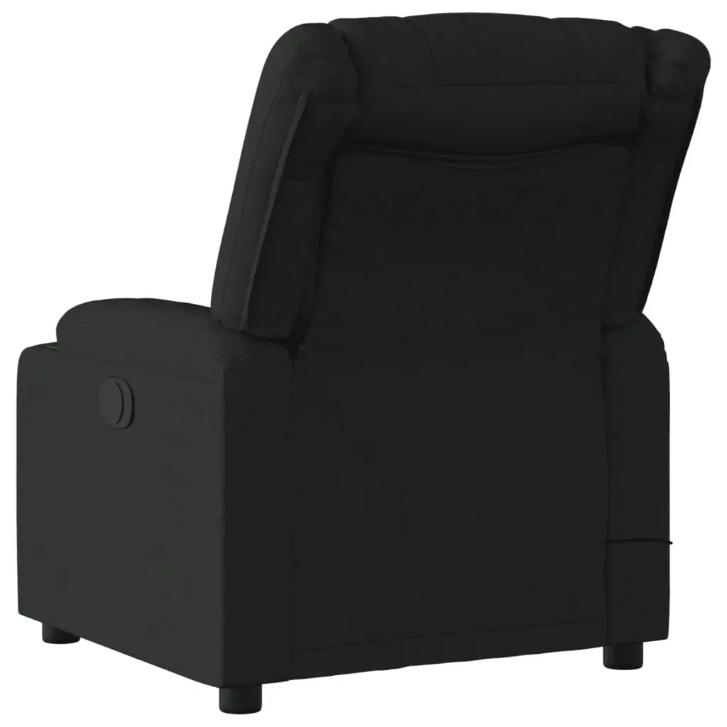 Massage Recliner Chair Black Fabric 374132