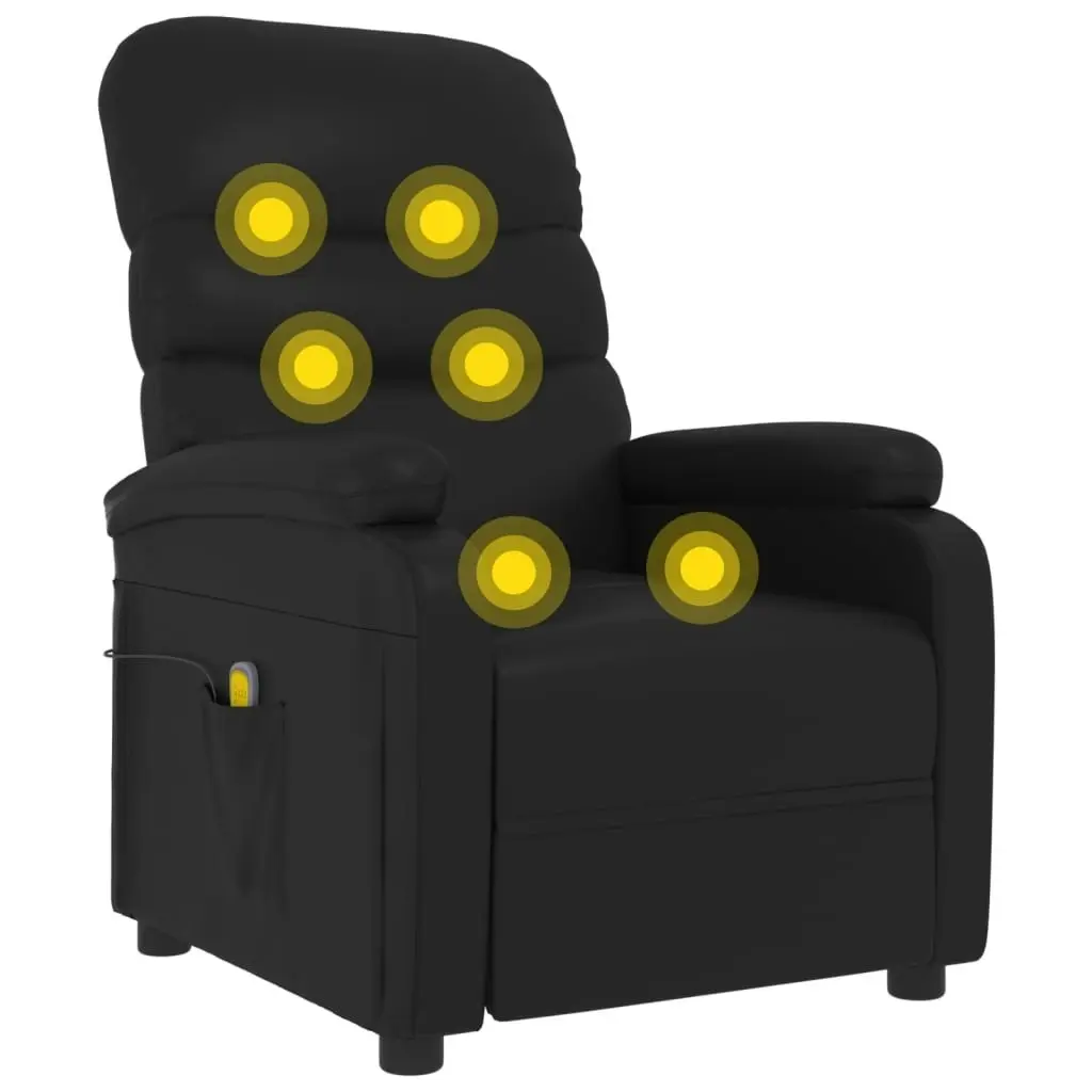 Massage Chair Black Faux Leather 289689