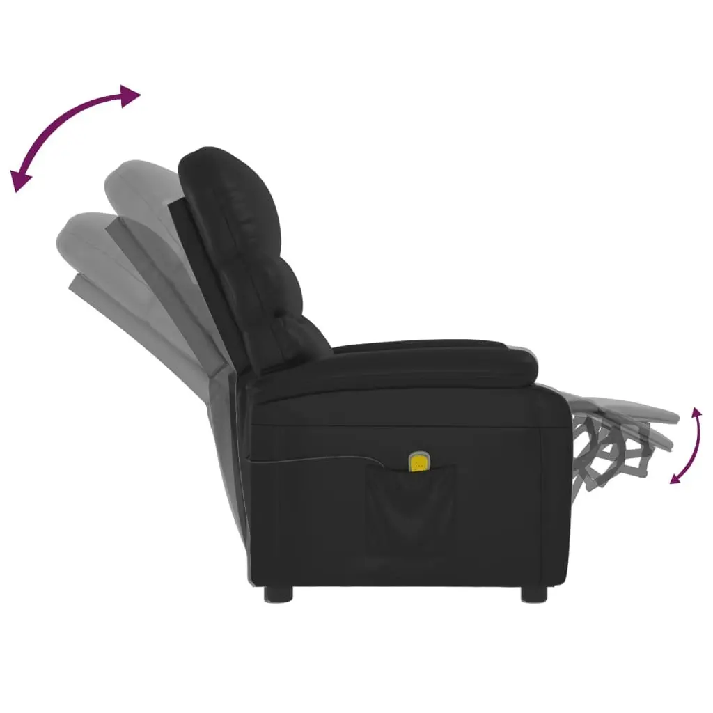 Massage Chair Black Faux Leather 289689