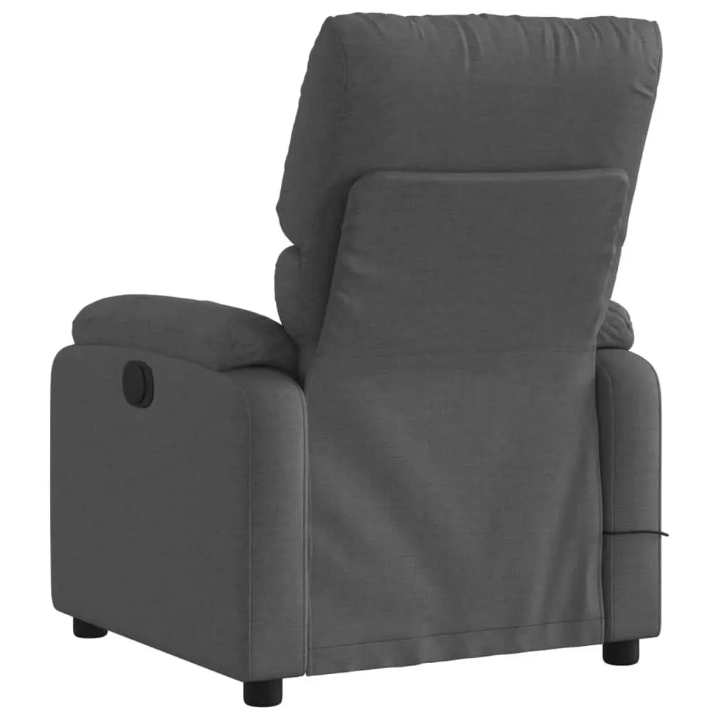 Massage Recliner Chair Dark Grey Fabric 3206097