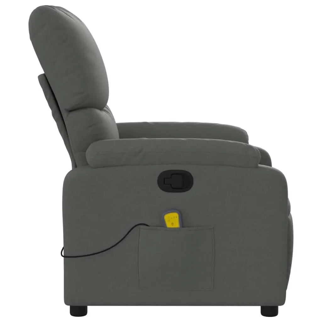 Massage Recliner Chair Dark Grey Fabric 3206097