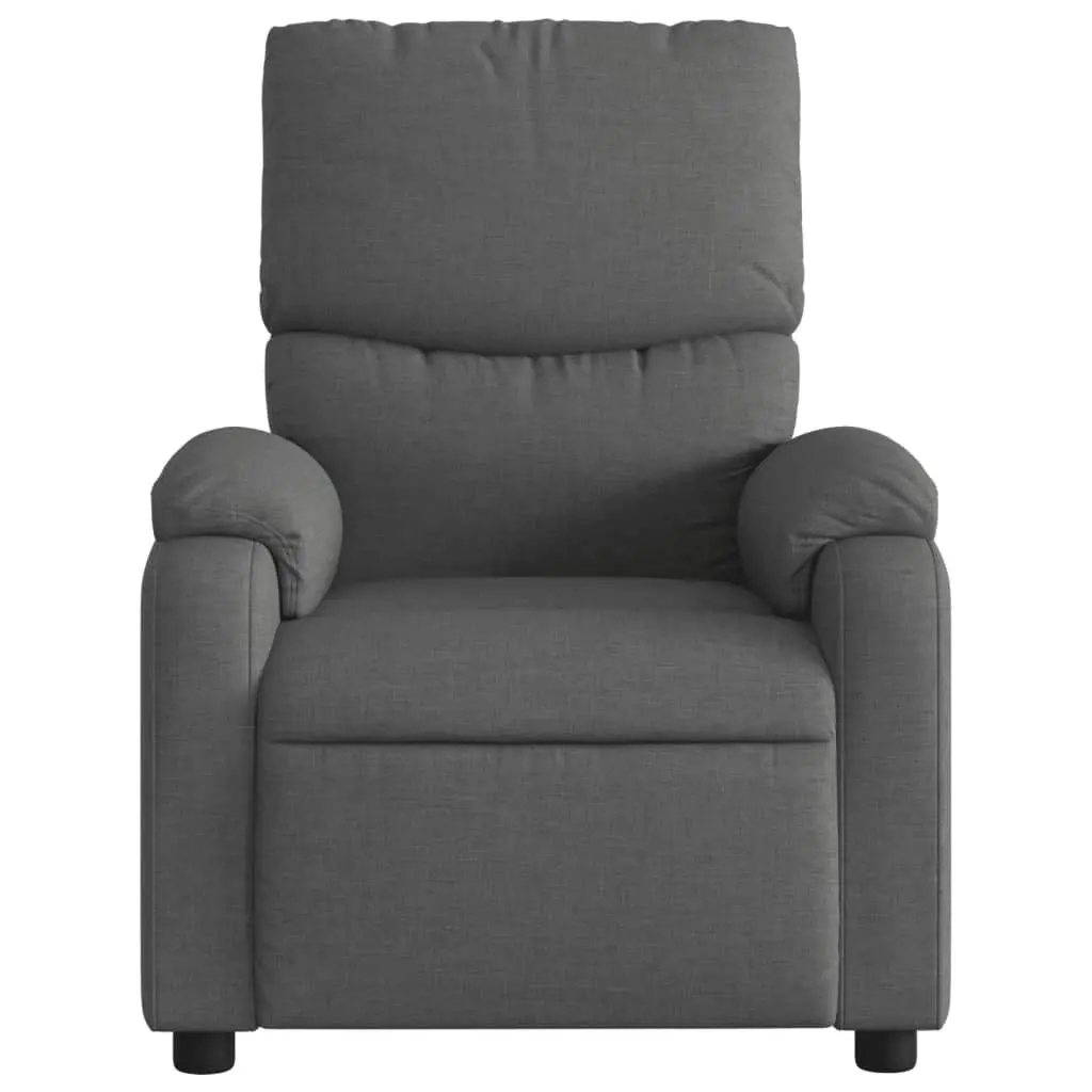 Massage Recliner Chair Dark Grey Fabric 3206097