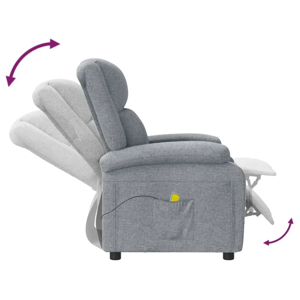 Massage Chair Light Grey Fabric 348447