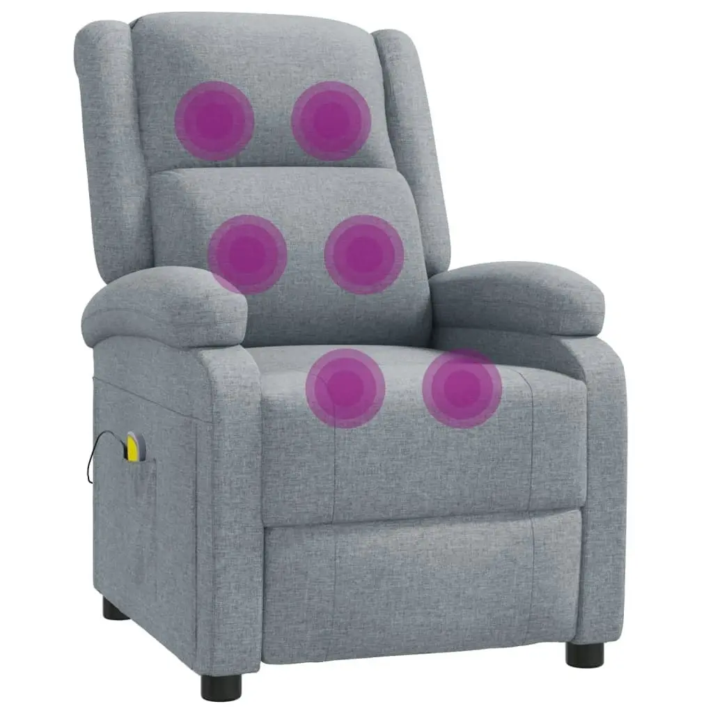 Massage Chair Light Grey Fabric 348447