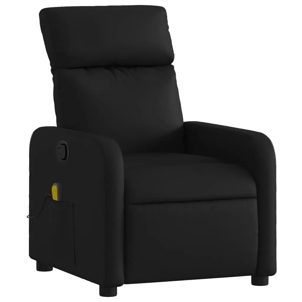 Massage Recliner Chair Black Faux Leather 3206875