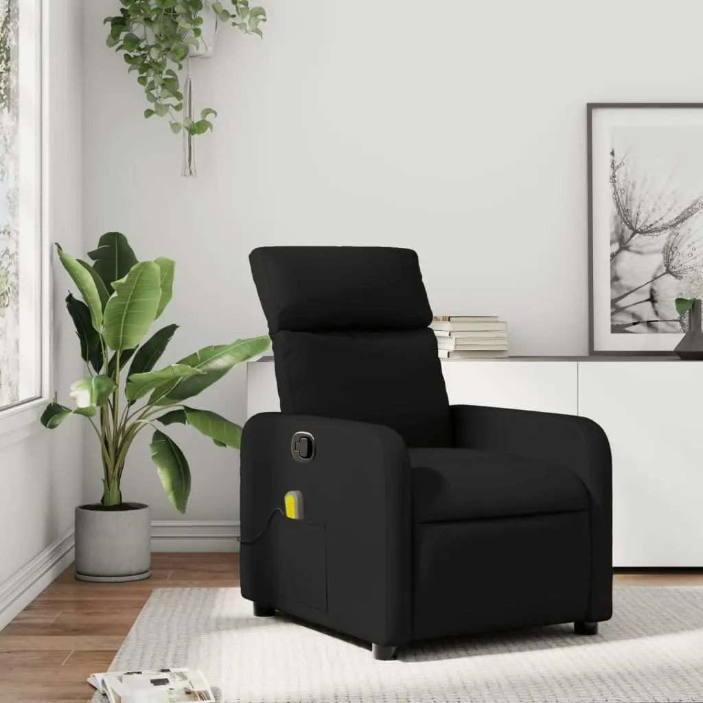 Massage Recliner Chair Black Faux Leather 3206875