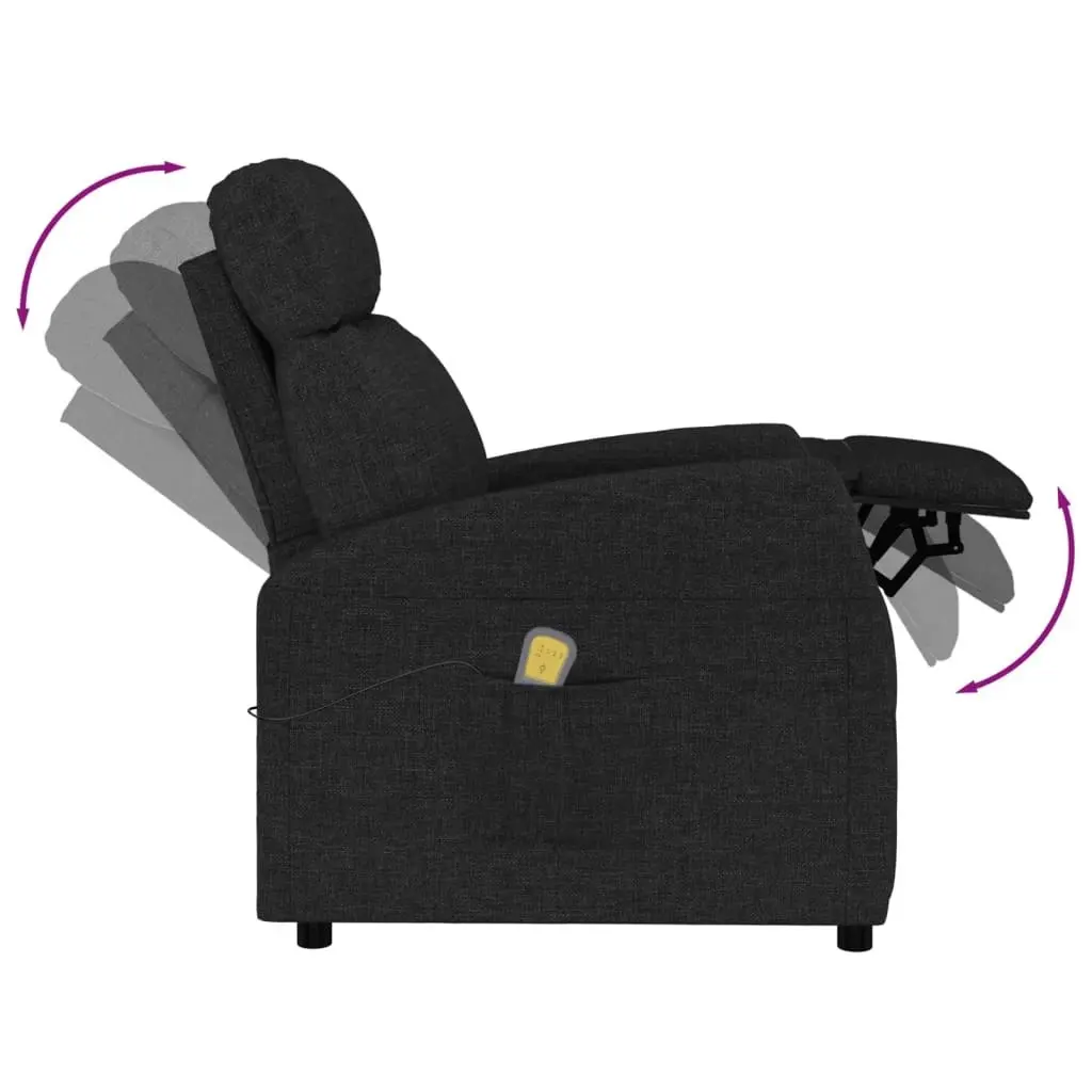 Massage Chair Black Fabric 348339