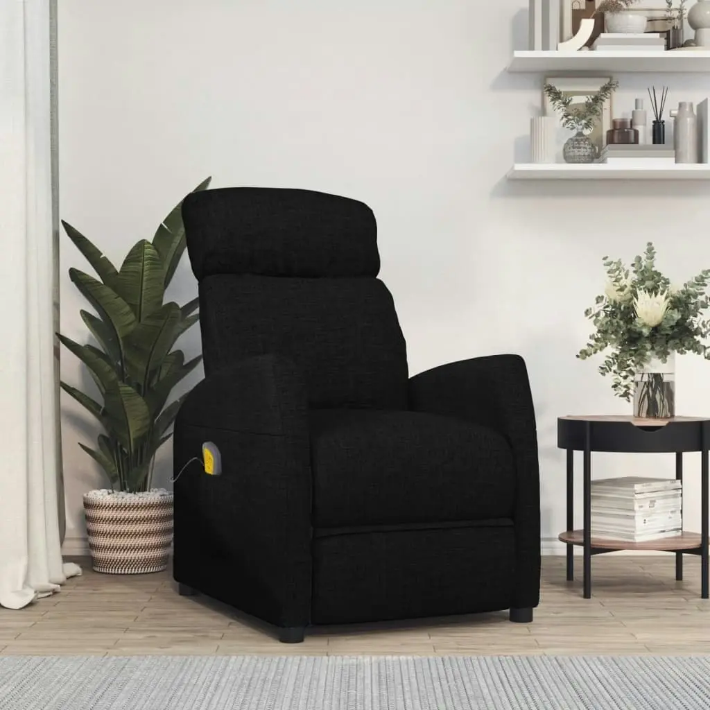 Massage Chair Black Fabric 348339