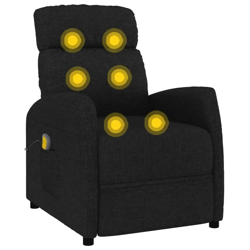 Massage Chair Black Fabric 348339