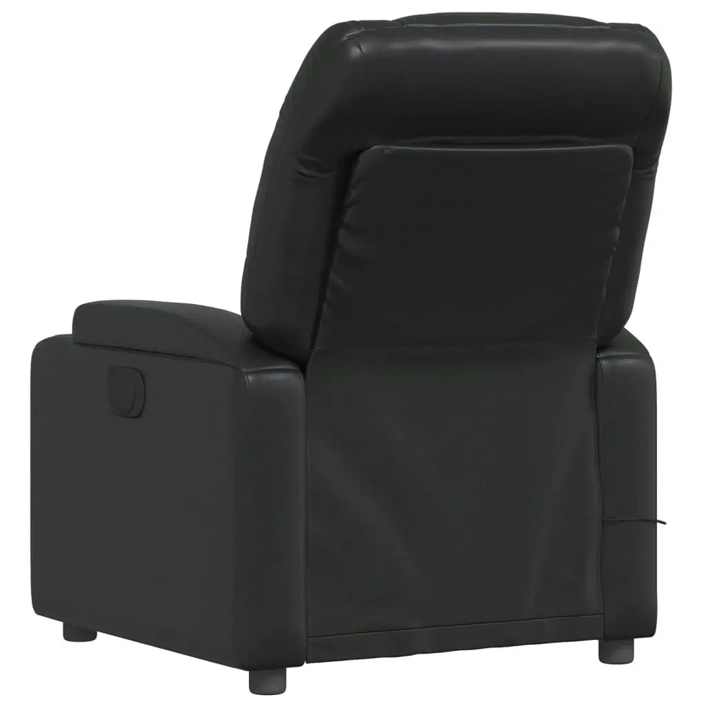 Massage Recliner Chair Black Faux Leather 372472