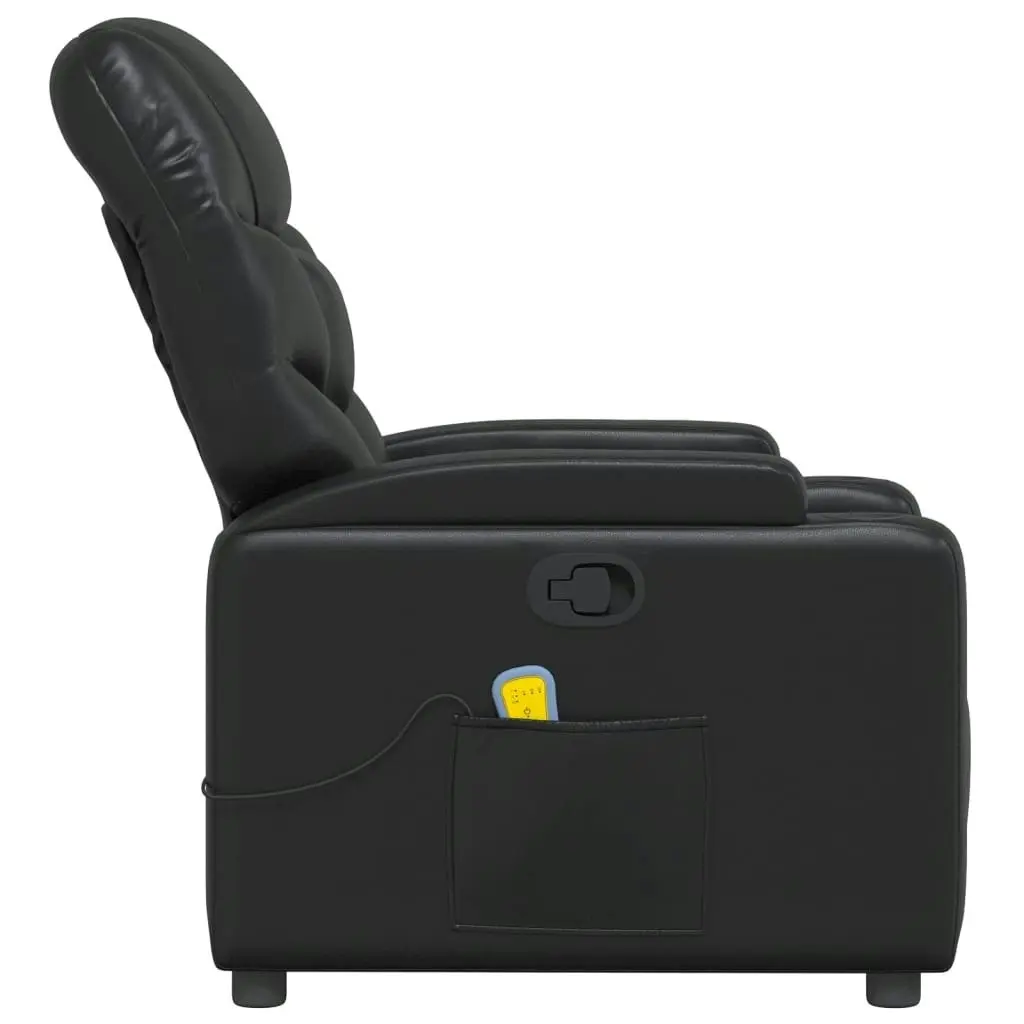 Massage Recliner Chair Black Faux Leather 372472