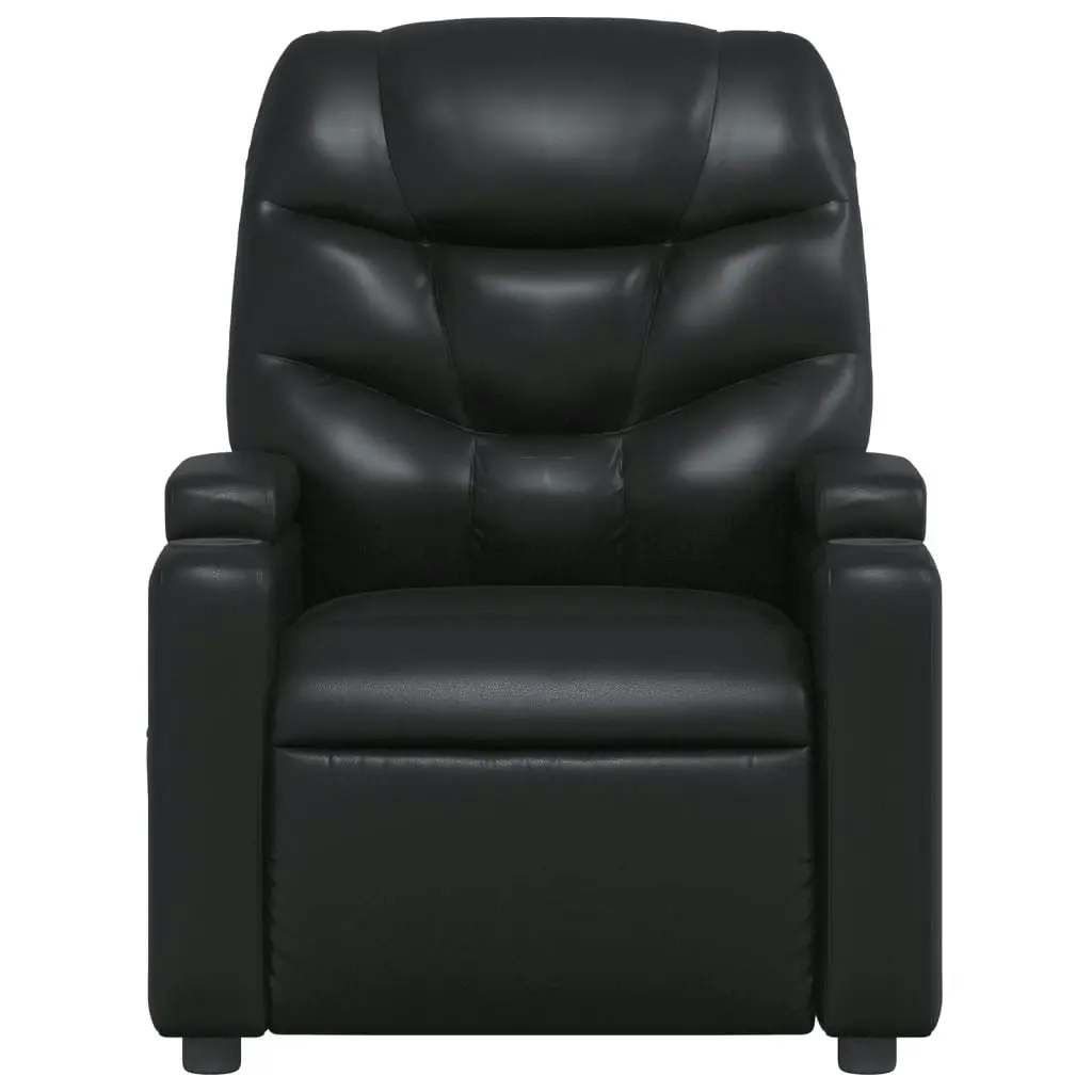 Massage Recliner Chair Black Faux Leather 372472