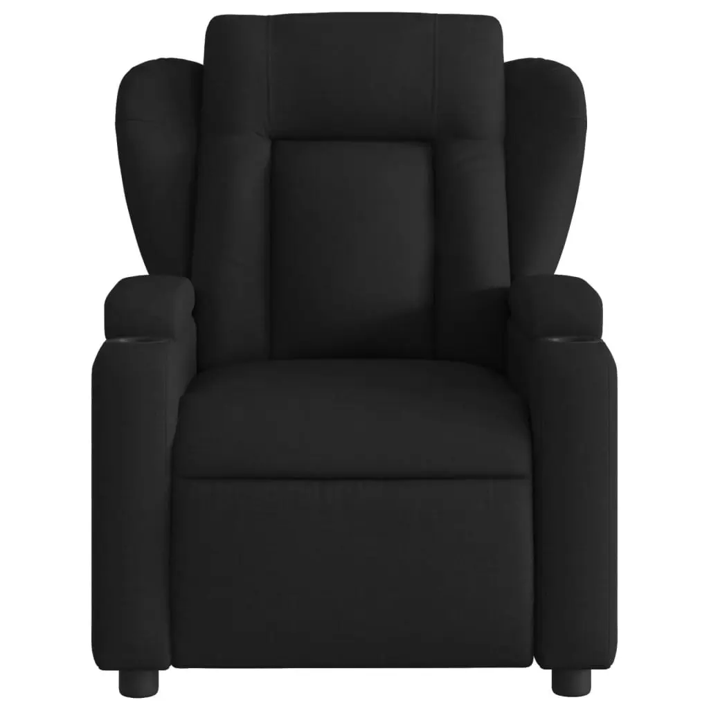 Massage Recliner Chair Black Fabric 372417