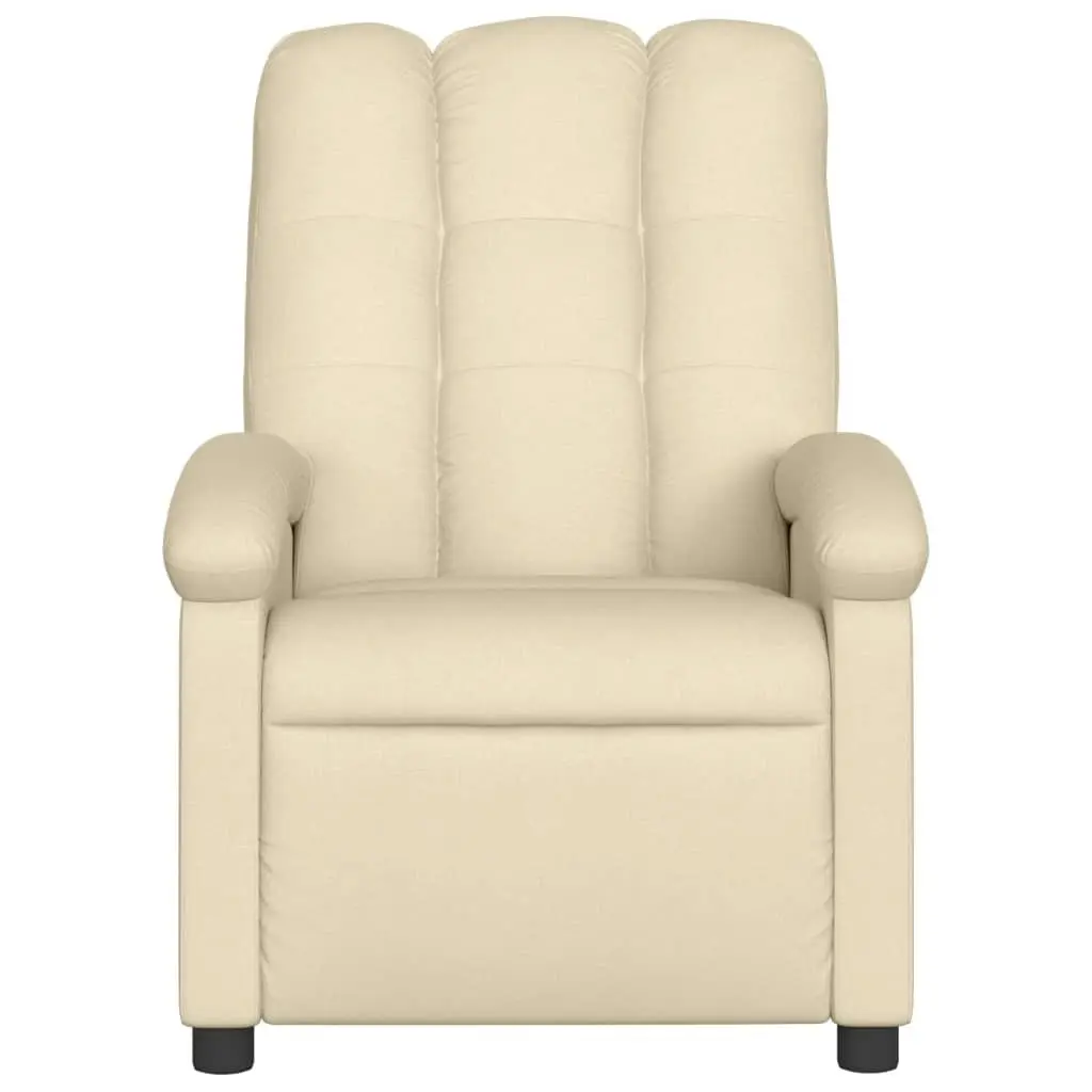 Massage Recliner Chair Cream Fabric 3205387