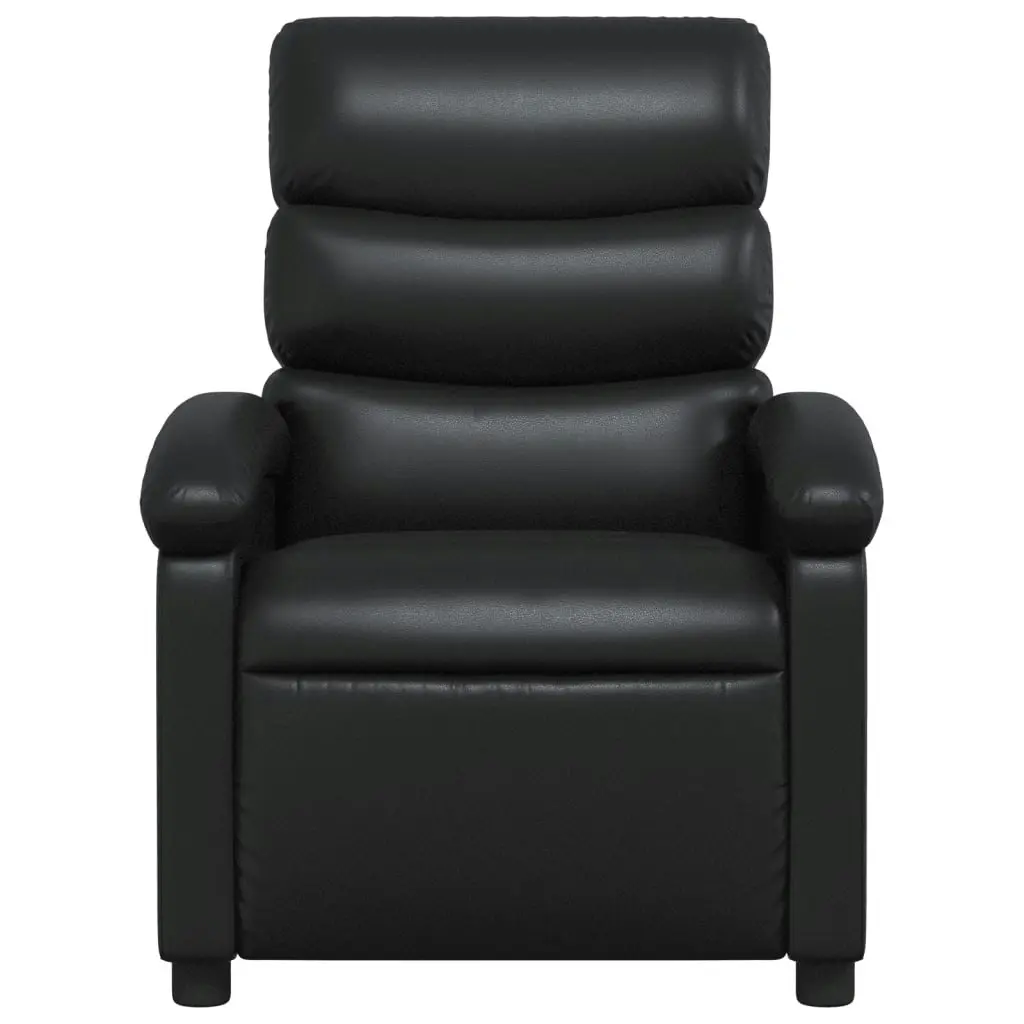 Massage Recliner Chair Black Faux Leather 371720