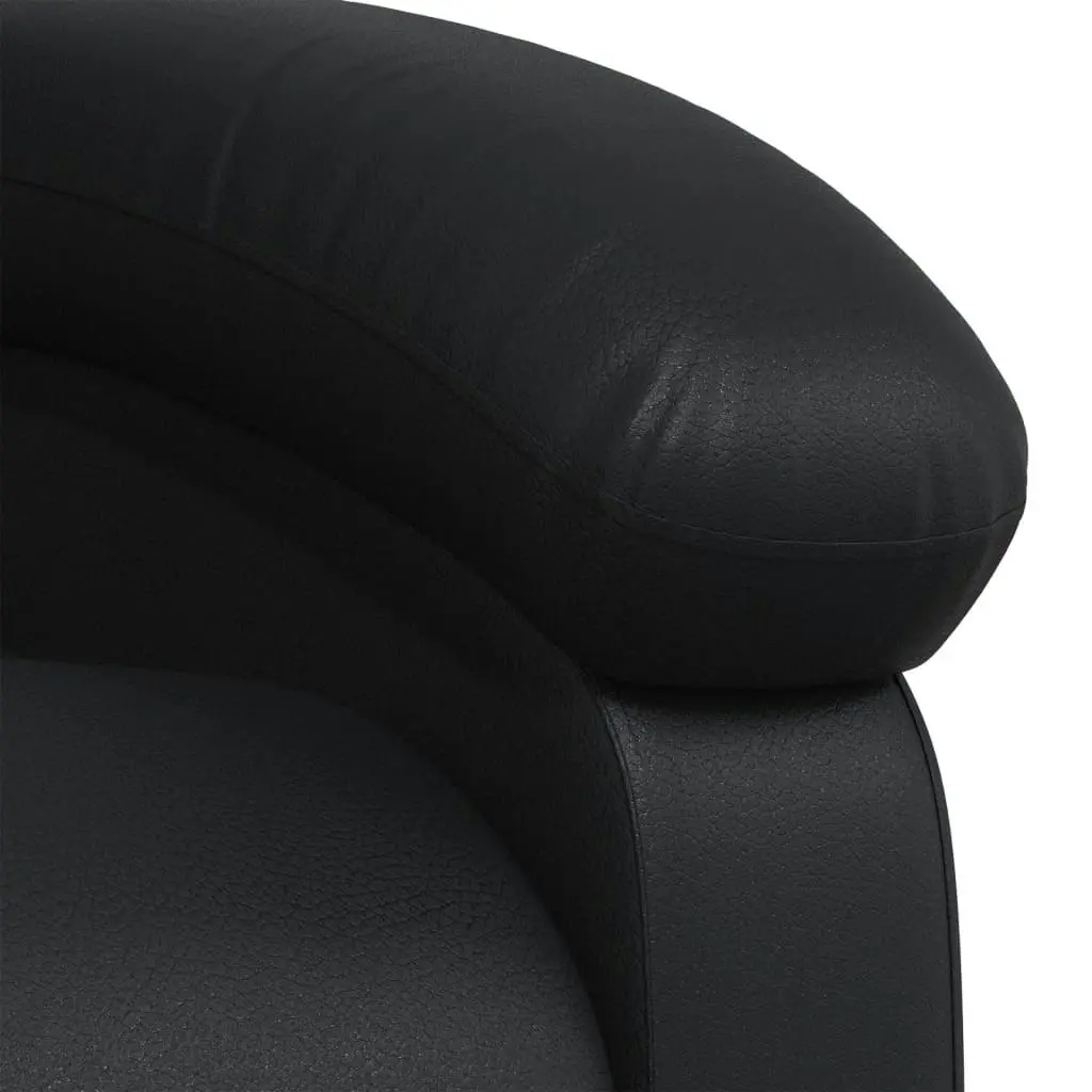 Massage Recliner Chair Black Faux Leather 371720