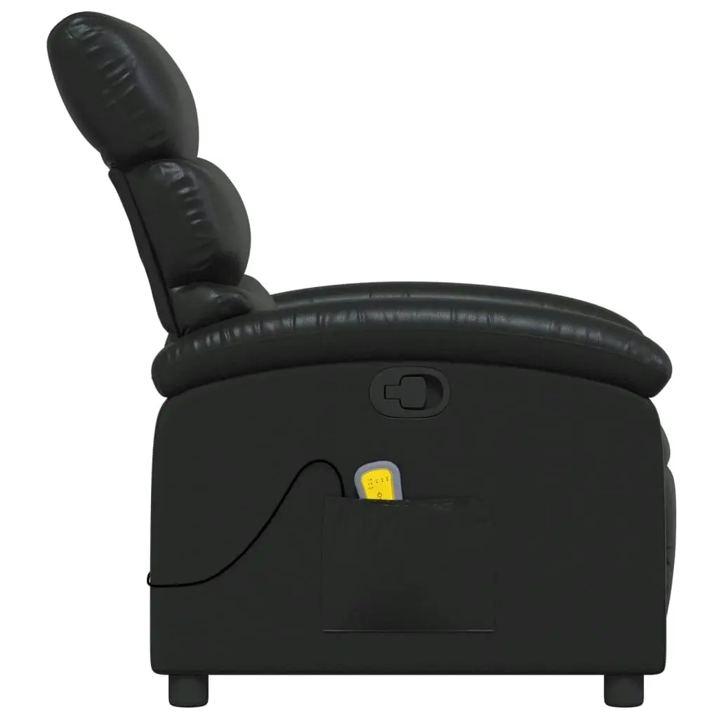 Massage Recliner Chair Black Faux Leather 371720