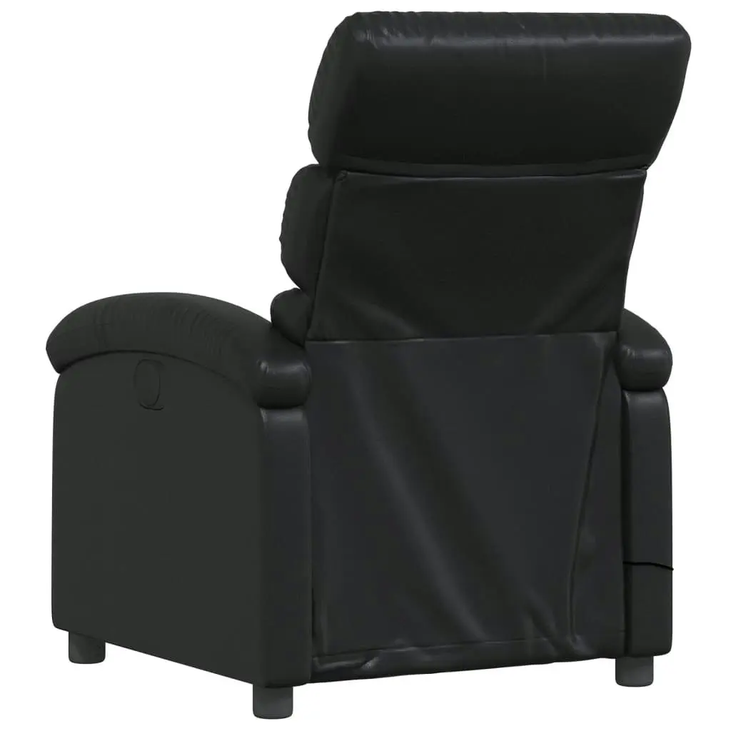 Massage Recliner Chair Black Faux Leather 371720