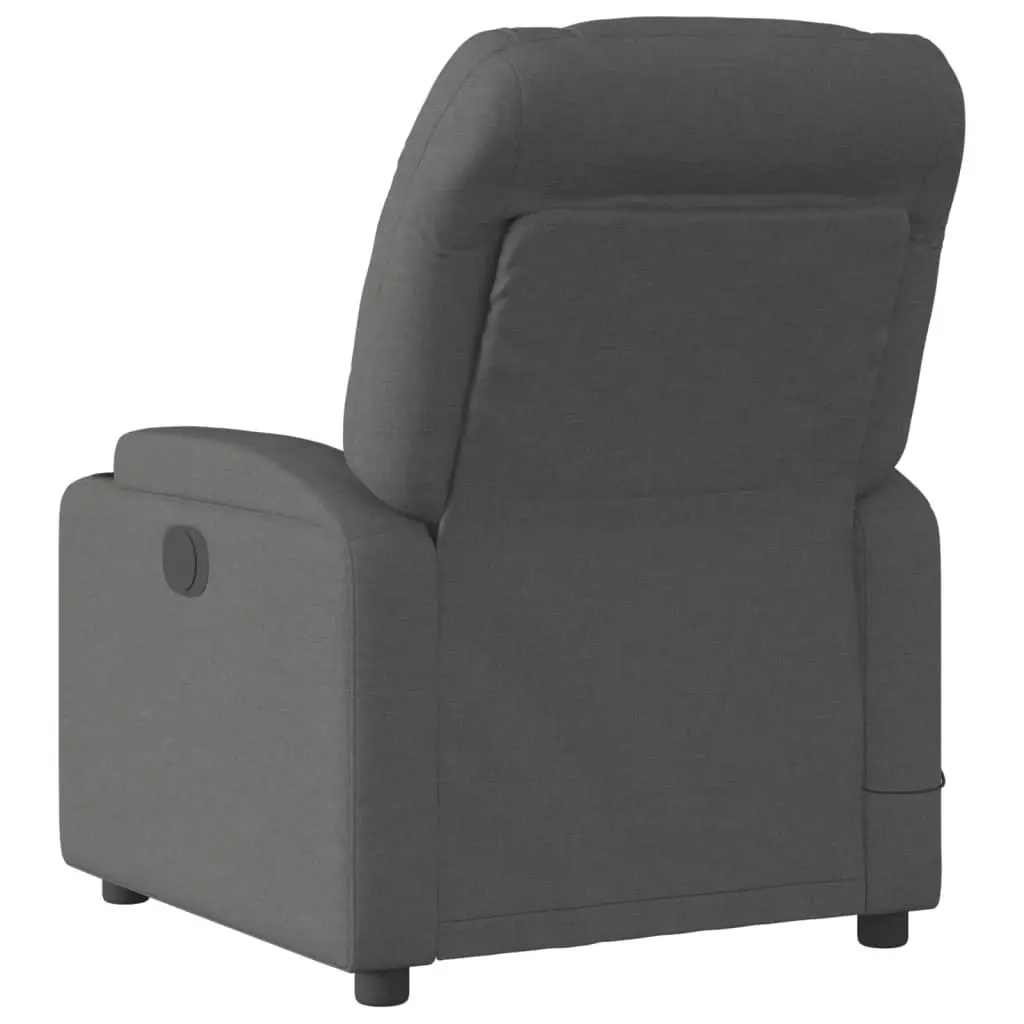 Massage Recliner Chair Dark Grey Fabric 3205613