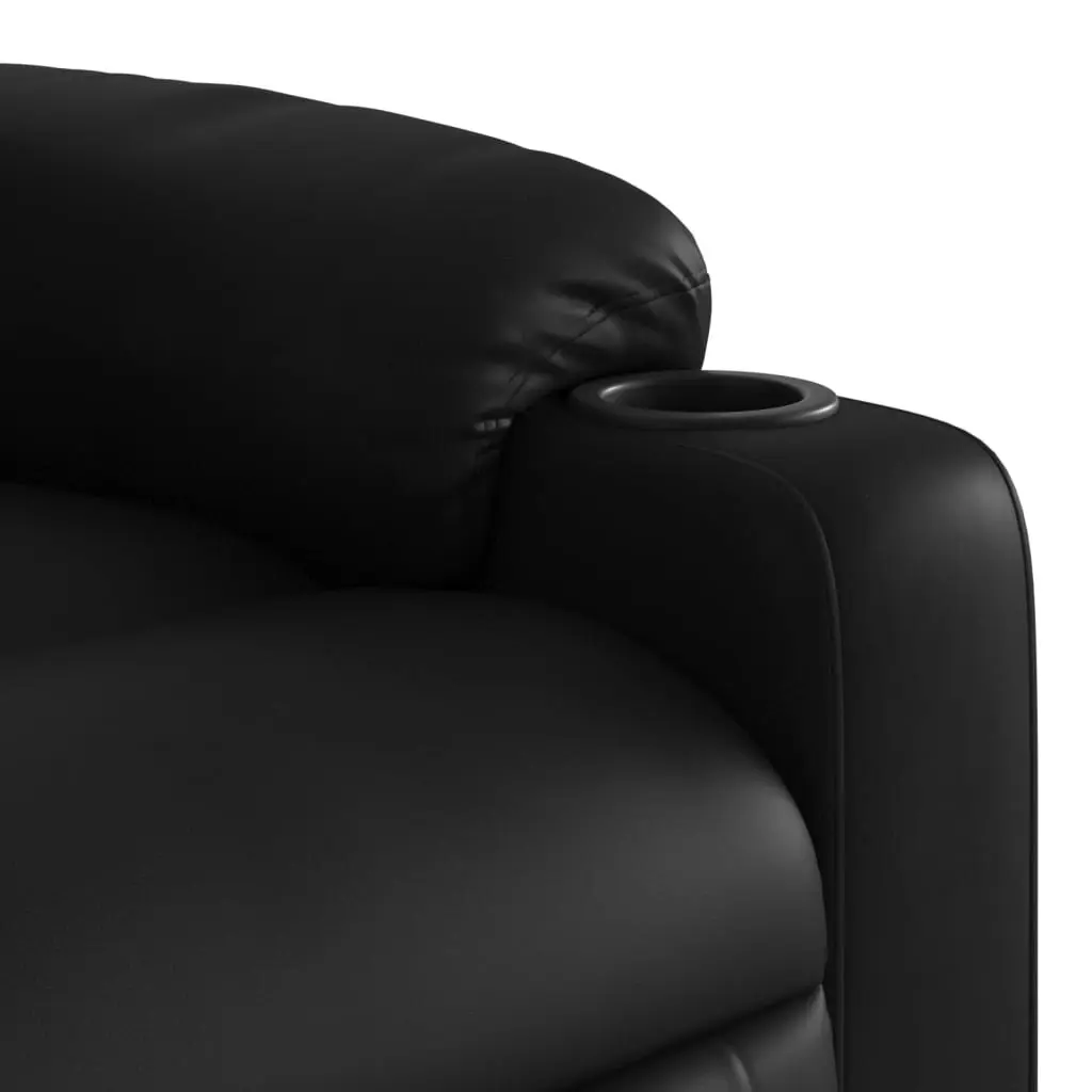 Massage Recliner Chair Black Faux Leather 3206831