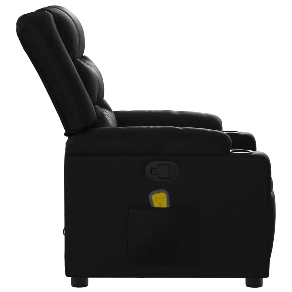 Massage Recliner Chair Black Faux Leather 3206831