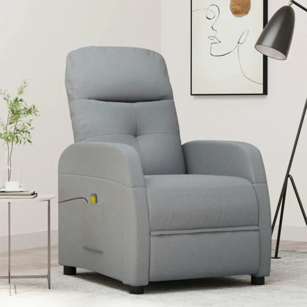 Massage Chair Light Grey Fabric 289826