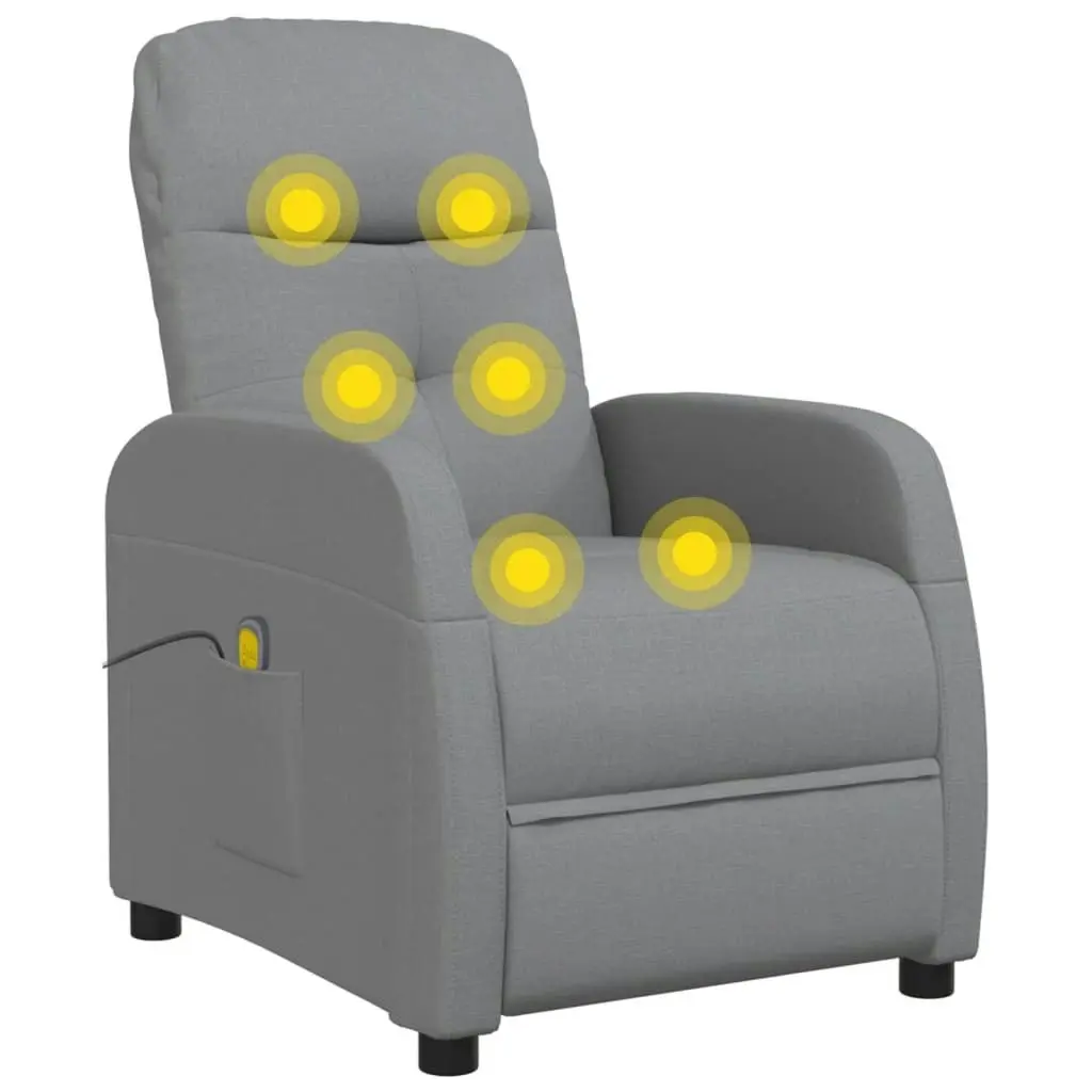 Massage Chair Light Grey Fabric 289826