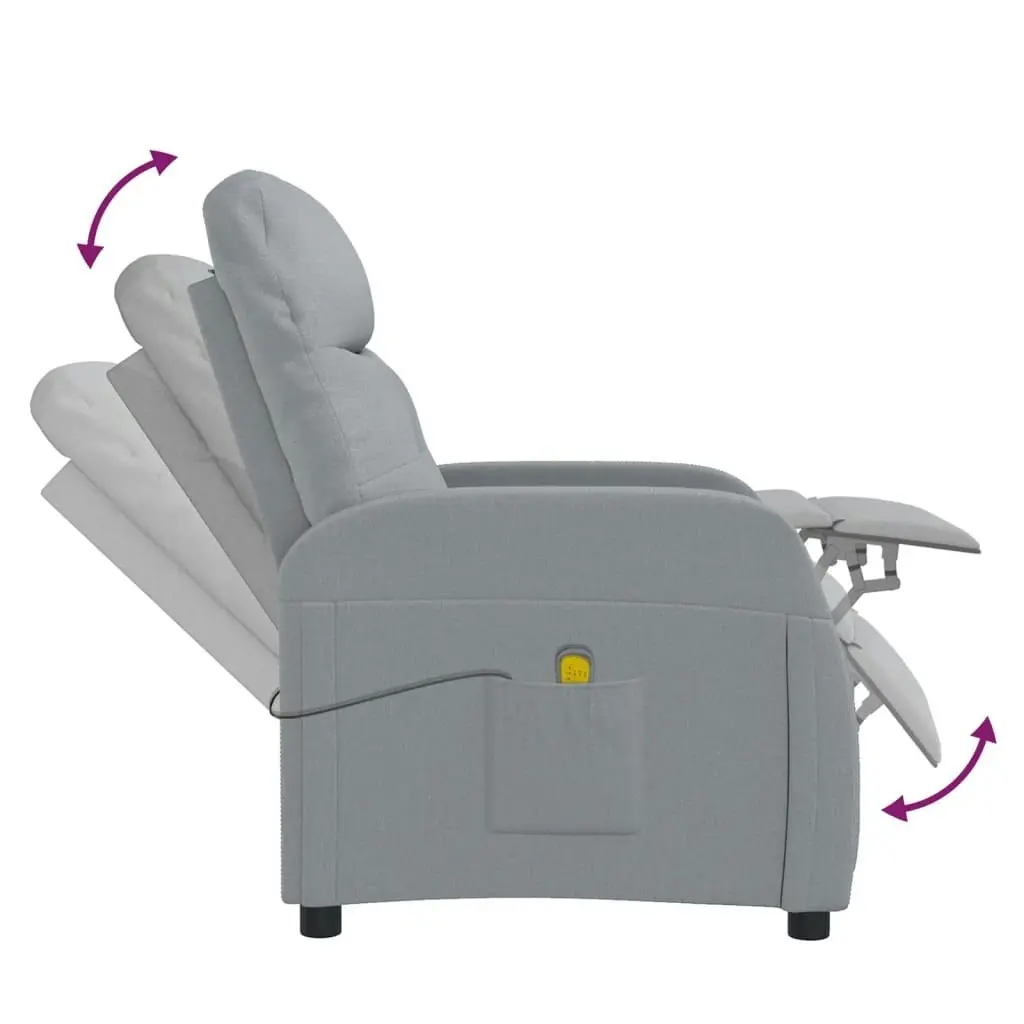 Massage Chair Light Grey Fabric 289826